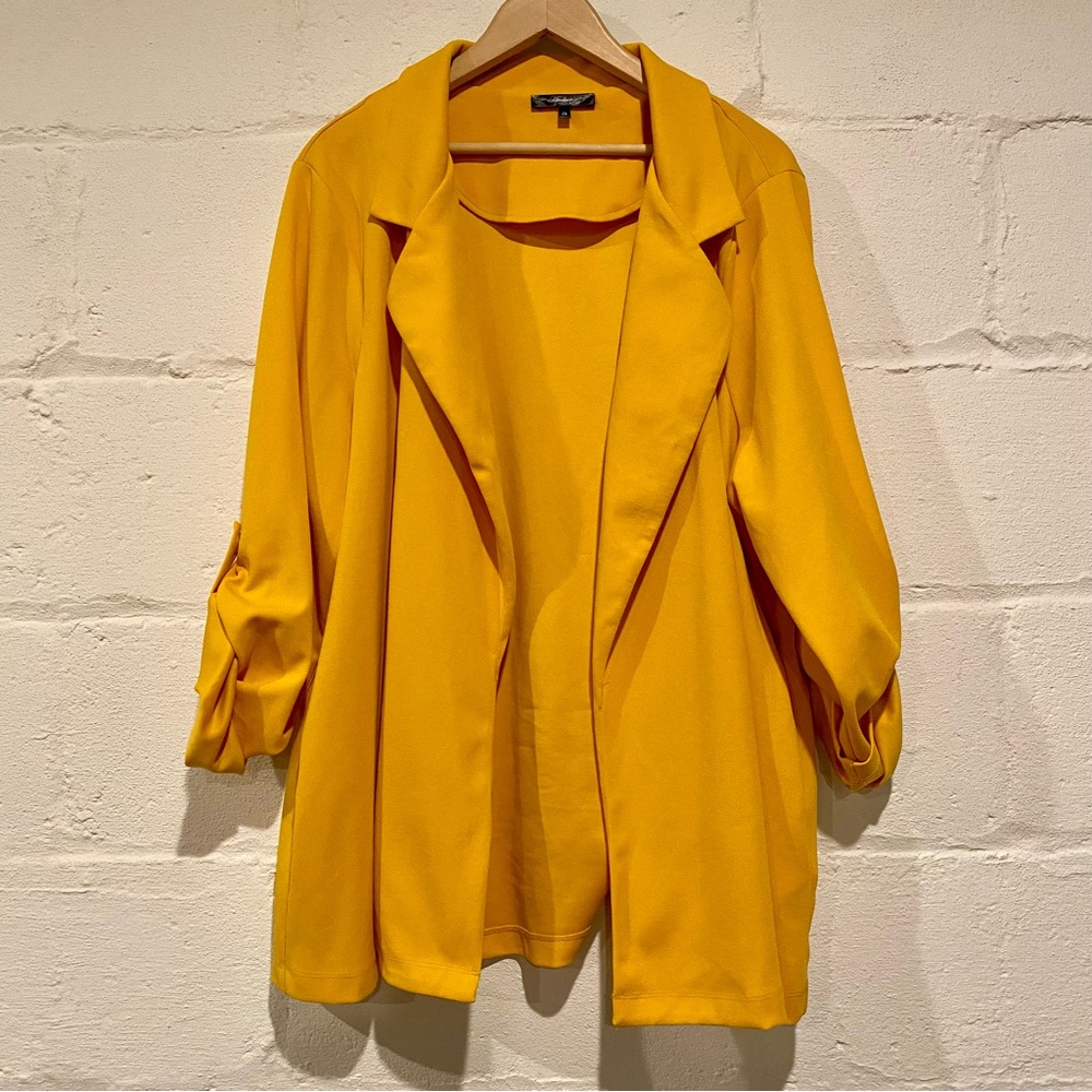 Andree Yellow Plus Size Blazer